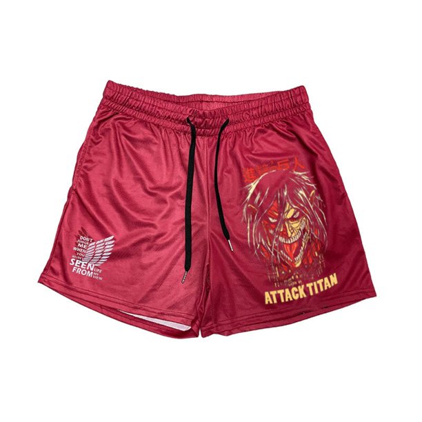 Pantalones cortos de Anime Attack On Titan para hombre, Shorts de baño para playa, deportivos, para gimnasio, correr, estampados, transpirables Fivean unisex