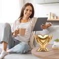 thumbnail image 6 of Home Mantle Decor Accents, Heart Statue Minimalist Heart Decoration Peace Sign Hand Sculpture for Shelf Decor Gold Decor for Living Room, Office, Dining Table Mother's Day Gifts, 6 of 8
