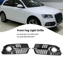 Front Bumper Fog Light Grille Fit Audi Q5 S-Line SQ5 2013-2017 Black Chrome