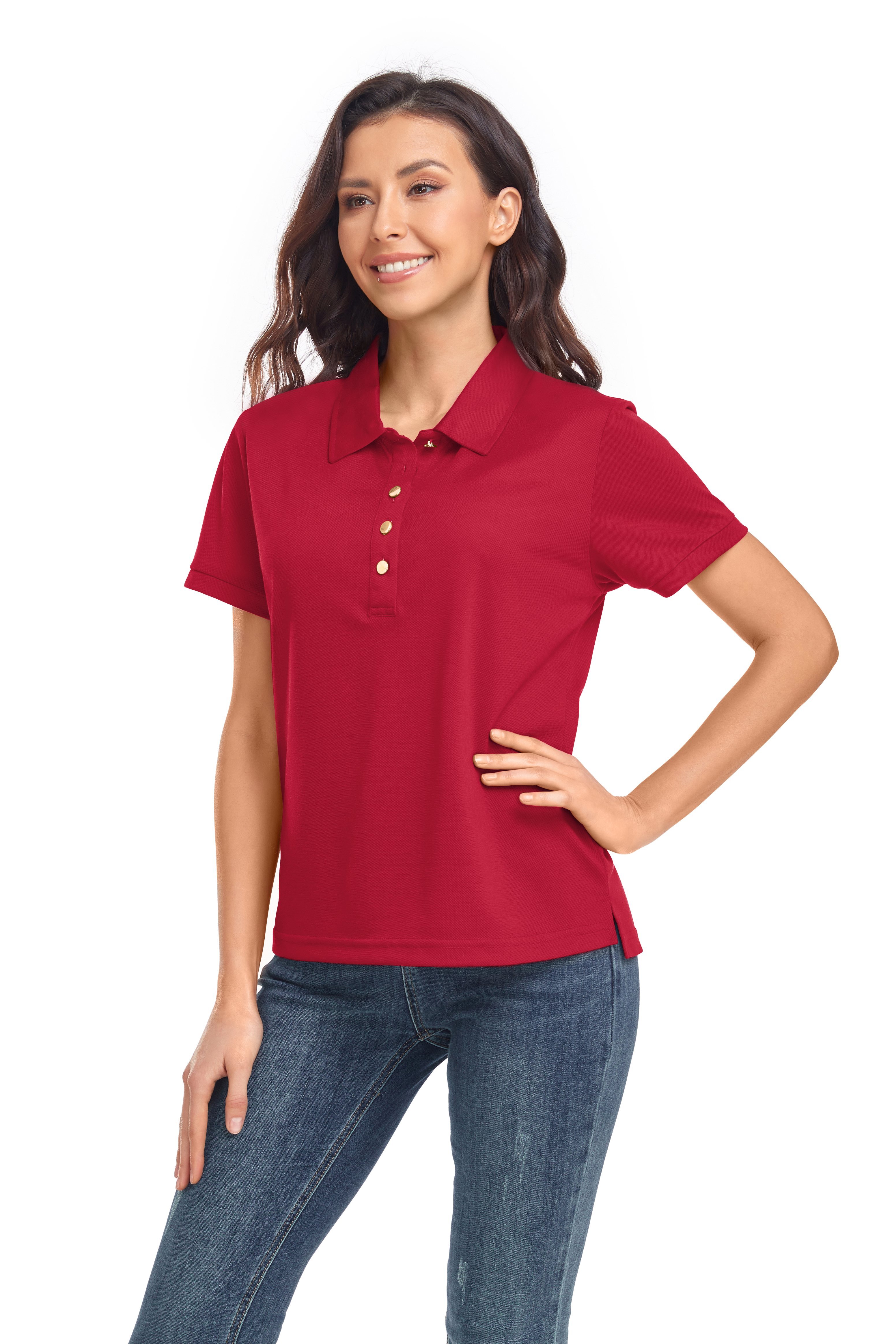 SCODI Polo Shirts for Women Moisture Wicking Golf Shirts Collared Short Sleeve Tops