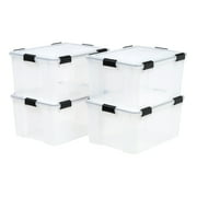 IRIS USA, 62 QT Element Resistant Storage Box with Latches, 4 Pack