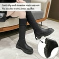 thumbnail image 4 of Women's Knee High Platform Boots Chunky Heel Round Toe Slip Resistant Fashion Winter Leather Boots, 4 of 7