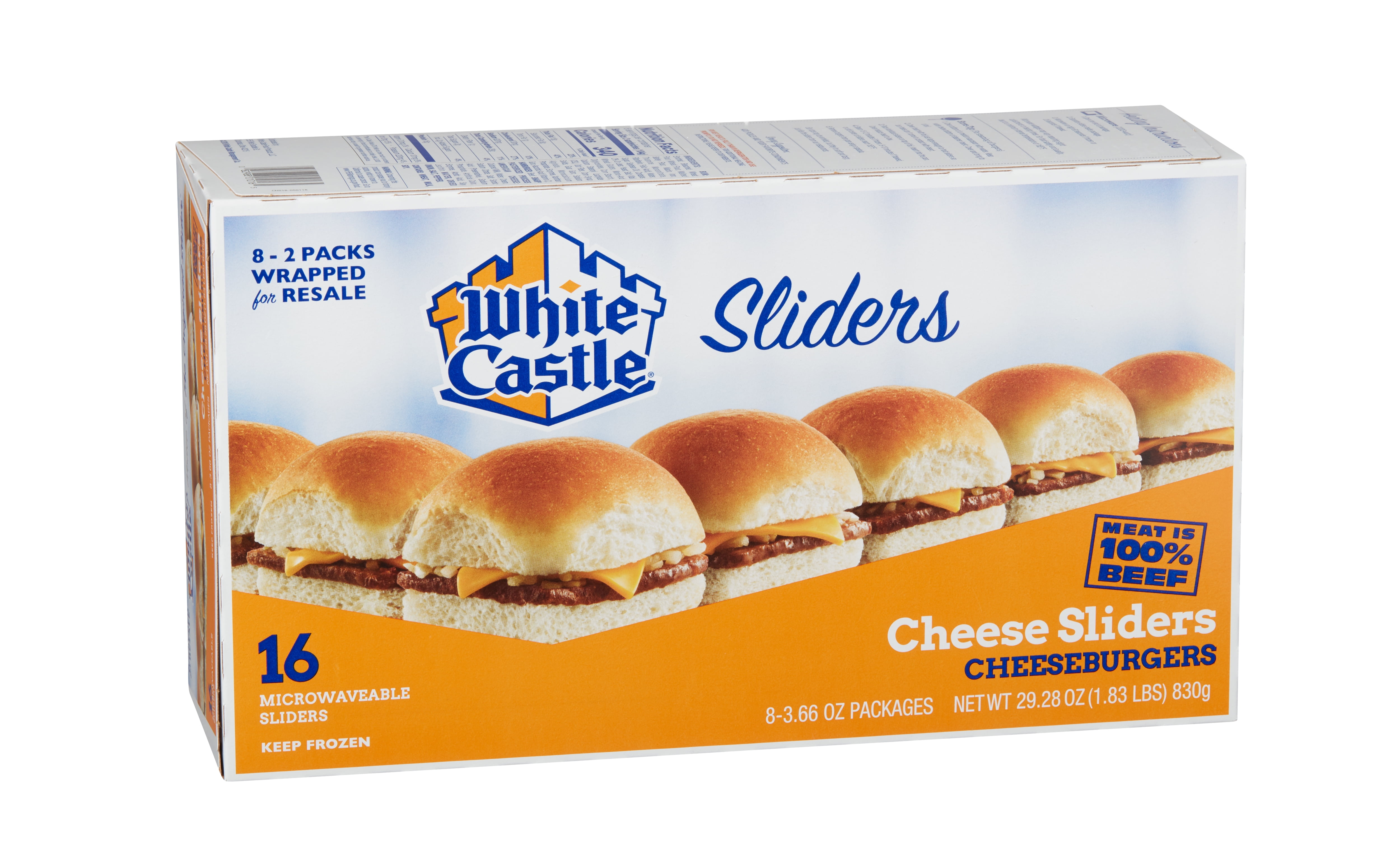 PR White Castle Classic Cheese Sliders. 16 count 29.28 oz