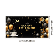 LUUFILx Retirement Backdrop Banner Blue Balloons Stars Decoration Party Supplies Celebration Background Happy Retirement New Journey Photography Props Decorations