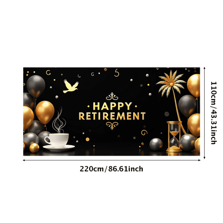 LUUFILx Retirement Backdrop Banner Blue Balloons Stars Decoration Party Supplies Celebration Background Happy Retirement New Journey Photography Props Decorations