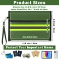 thumbnail image 3 of Grobro7 Fireproof and Waterproof Document Bag with Lock, Green Cash Bag with Zipper/Reflective Strip for Boys&Girls, 3 of 8