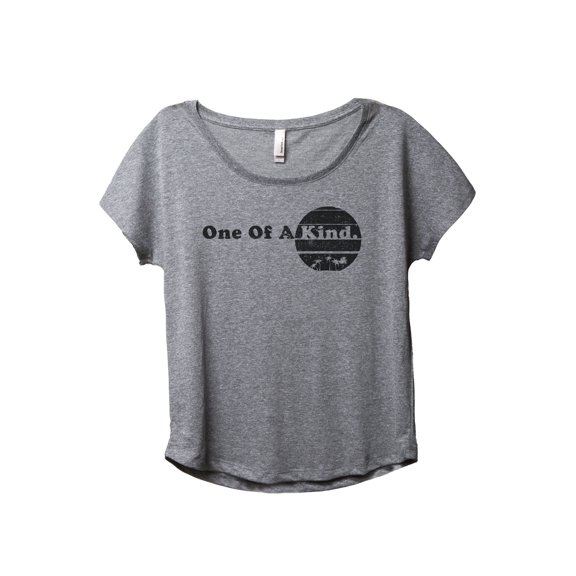 One Of A Kind Women's Fashion Slouchy Dolman T-Shirt Tee Heather Grey Small