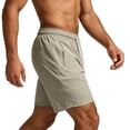 thumbnail image 6 of Nestiefly Men's Linerless Workout Elastic Waist Drawstring Shorts Quick Dry for Running Sports Athletic Gym with Zipper Pockets Khaki XS, 6 of 6