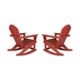 thumbnail image 4 of GARDEN Set of 2 - Plastic Outdoor Rocking Chairs for Patio Porch, Red, 4 of 10