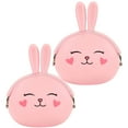 thumbnail image 2 of SHISUYAN 2pcs Silicone Pouch Purse Wallet Multifunction Cartoon Bunny Short Coin Purse, 2 of 8