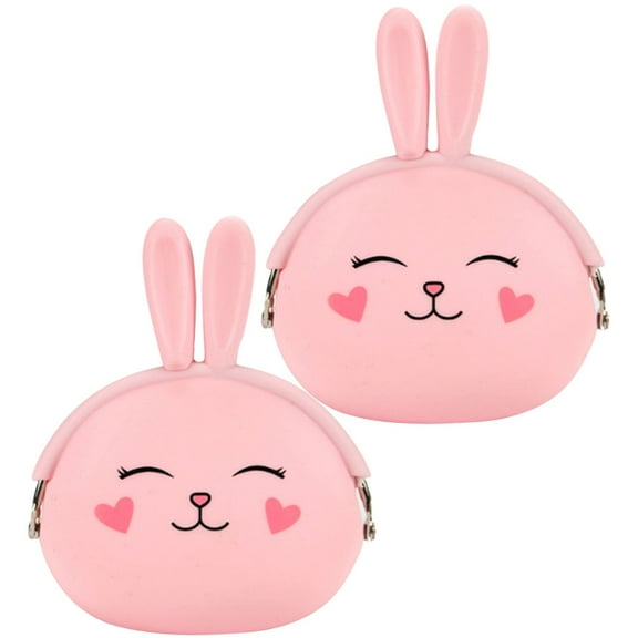 NICEXMAS Adorable Candy Color Rabbit Coin Purse for Women Made of Silicone Perfect for Storage Pink