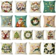 thumbnail image 1 of Fundas de almohada navideñas iluminadas de 45,7 x 45,7 cm, con luces LED, decorativas de estilo rústico, para decoración del hogar, sofá o interior., 1 of 6