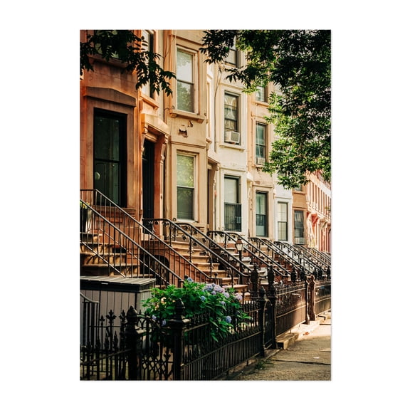 Bed-Stuy Brownstones 02 - Brooklyn New York Photography Unframed Wall Art Print 5 x 7 inches