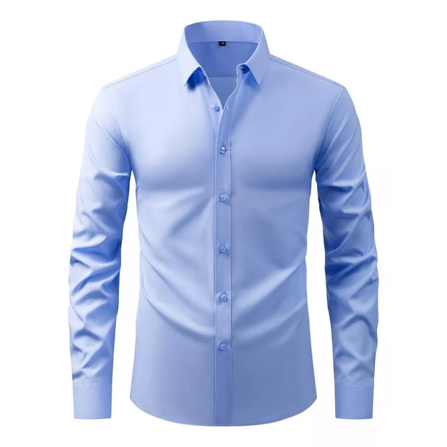 Camisas De Vestir Manga Larga Slim Fit Hombre