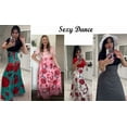thumbnail image 3 of Sexy Dance Women Summer Autumn FloralPrint Boho Skirt Dress Short Sleeve Party Bodycon Long Maxi Dress Beach Sundress, 3 of 9