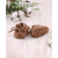 thumbnail image 4 of Baby Booties Knitted Shoes Newborn First Cozy Warm Shoes for Infant Boy Girl Solid Color Winter Shoes 0-3 Months Brown, 4 of 7