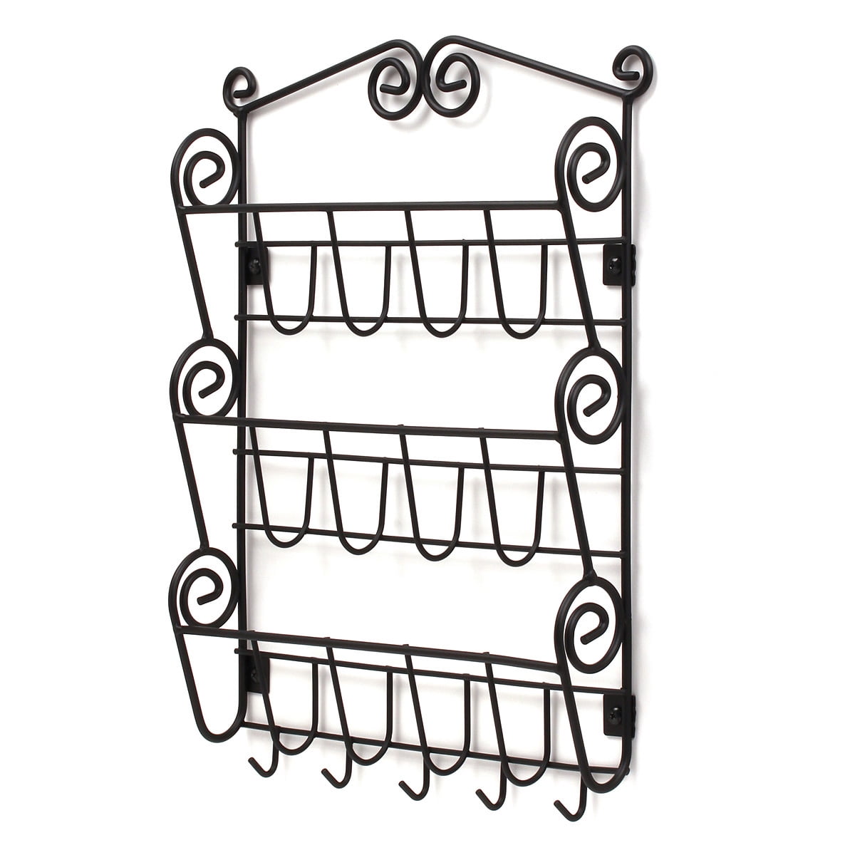 Key Rack Holder Wall-Mounted 4 Hooks Hanger Organizer Letter Mail Home Shelf 