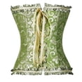 thumbnail image 4 of MISS MOLY Women's Lace Up Boned Plus Size Overbust Corset Bustier Bodyshaper Top Green 4XL, 4 of 4