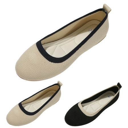 

TOWED22 Womens Flat Shoes Women s PU Leather Flats Shoes Dress Flats Crimping Suede Pointed-Toe Work Shoes Black