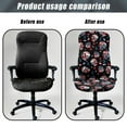 thumbnail image 4 of HELLHERO Skull Print Office Chair Cover with Elastic Band Moon Star Print Universal Rotating Chair Slipcover High Back Chairs Seat Protector, 4 of 7