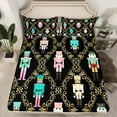 thumbnail image 2 of Castle Fairy Kawaii Nutcracker 4pcs Bed Sheets,Geometric Lattice King Sheets,Festival Xmas Super Cozy Sheet Set,Lightweight Room Decor, 2 of 7