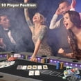 thumbnail image 2 of RayChee Poker Table Foldable, 10 Player Folding Texas Holdem Table w/Inlaid LED Light, 2 USB & 2 Type-c Ports, Portable Blackjac for Texas Card Game w/Cup Holders and Padded Rails(Brown, 84 inch), 2 of 7