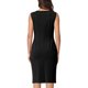 thumbnail image 3 of Vestido midi sin mangas de INSPIRE CHIC, vestido lápiz asimétrico con cuello arrugado, negro XL, 3 of 6