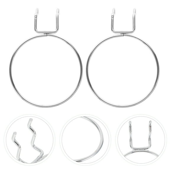 Mobutofu 2Pcs Silver Round Ring Hook for Study Wall Organizer 11.8X3.34X0.39in