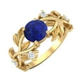 thumbnail image 2 of 6MM Round Lapis 925 Silver Yellow Plated Solitaire Women Classic Valentines Day Gifts Ring, 2 of 4