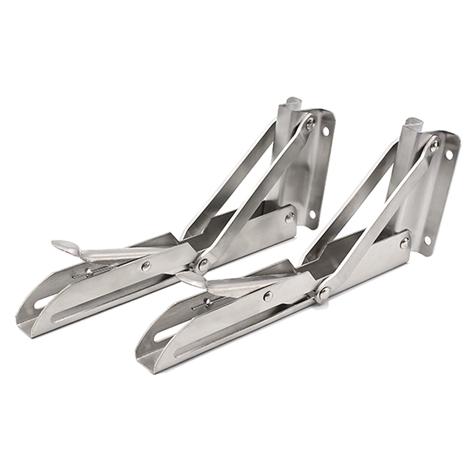 2pcs Stainless Steel Folding Bracket Triangle Wall shelf Folding Desk Rack 