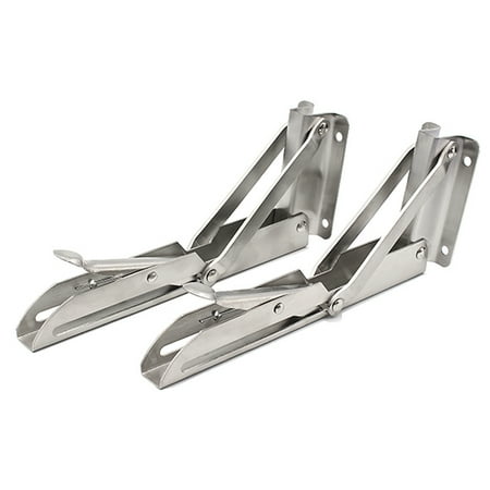 

Moobom Shelf Brackets Stands Support 2pcs Bench K-shaped Folding Holder Table 90 Degrees Wall Mounted Stainless Steel Bookcases