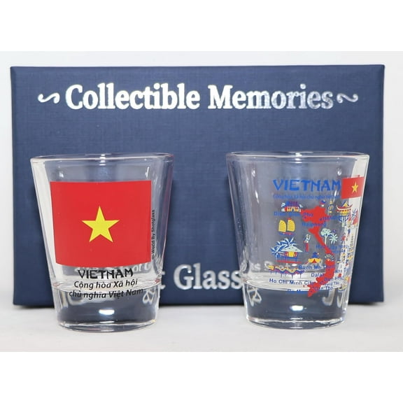 Vietnam Souvenir Boxed Shot Glass Set (Set of 2)