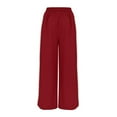 thumbnail image 4 of Women's Pants Drawstring Striped Straight Leg Elastic High Waist Jogger Pants with Pockets Lightweight Casual Trendy Relaxed Fit Slacks, 4 of 7