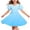 Sky Blue, variant on Ashirexll Girls Summer Dress Children Short Sleeve Round Neck Classic Back Solid Color Casual A-Line Dress for Preteen Kids