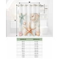 thumbnail image 6 of No Hook Shower Curtains with Snap in Liner, Summer Coastal Waterproof Fabric Shower Curtain, Starfish Shell Beach Nautical Double Layers & See-Through Top Window Bathroom Curtains 72''x96'', 6 of 6