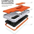 thumbnail image 2 of FITO For Samsung Galaxy S21 FE Case, Phone Case with Screen Protector and Kickstand (Orange), 2 of 7