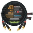 thumbnail image 1 of Par de cables RCA de 15 pies - Gotham GAC-4/1 (negro) Cable de interconexión de audio Star-Quad con conectores RCA chapados en oro con cuerpo cromado negro Amfenol ACPL - direccionales, 1 of 5