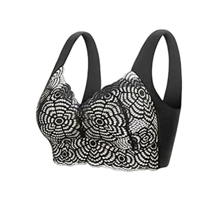 

Oversize Push Up Bras for Women Female Gathered Full Coverage Bra Christmas Thanksgiving Birthday Gift 3XL Black And White