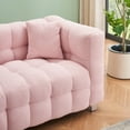 thumbnail image 2 of 80" Boucle Sofa Couch, Upholstered Tufted Cloud Couch with Pillows, Comfy Modern Deep Seat Sofa Couches Loveseat Sofa for Bedroom Living Room Office, Pink, 2 of 7