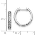 thumbnail image 2 of Real 14kt White Gold Diamond Milgrain Hinged Hoop Earrings; for Adults and Teens; for Women and Men, 2 of 2