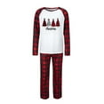 thumbnail image 3 of Odeerbi Christmas Pajamas for Family Plaid Holiday Long Sleeve Family Christmas Pajamas Matching Sets Dad Fashion Plaid Print Blouse Tops Pants Sleepwear Xmas Family Matching PJs Set Red, 3 of 6