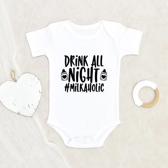 Newbabywishes - Drink All Night Funny Baby Clothes for Boys and Girls - Cute Baby Clothing