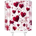 thumbnail image 3 of Happy Valentine''s Day Shower Curtain Red Heart Sweet Lover Couple Love Romantic Simple Women Modern Sweetheart Mother''s Day Bathroom Curtain Set Polyester Fabric Hooks 70 X 70 Inch, 3 of 6