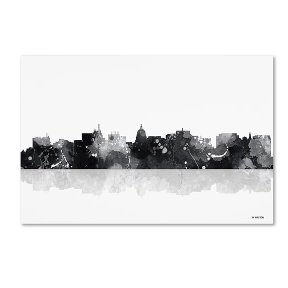 Trademark Fine Art "Madison Wisconsin Skyline BG-1" Canvas Art by Marlene Watson
