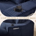 thumbnail image 5 of 68" Oversized Chaise Lounge Chair Indoor, Holaki Corduroy Upholstered Boneless Sofa Bed with 2 Cup Holder & Throw Pillow, Comfy Cloud Sofas Couch for Living Room, No Assembly Required, Blue, 5 of 8