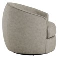 thumbnail image 3 of CHITA Modern Swivel Accent Chairs, Round Barrel Chair for Living Room Bedroom, Faux Leather in Stone Gray, 3 of 10
