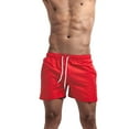 thumbnail image 6 of Swim Trunks Men Quick Dry Solid Color Three Part Beach Pants Straight Tube Loose Sports Red Swimwear Bathing Suit Swimming Shorts L, 6 of 7