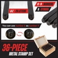 thumbnail image 2 of Letter and Number Steel Punch Stamp Set, 36 Piece Stamping Punch and Die with Wood or Plastic Storage Case By Stalwart (For Metal Keys Crafts Leather and More), 2 of 7