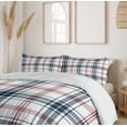thumbnail image 6 of Ambesonne Fashion Duvet Cover Set, English Tartan Motif, 2-Calking, Violet Blue Orange White, 6 of 7