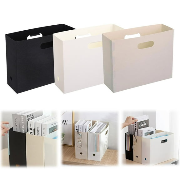 Creative Folding Book Stand Storage Basket Desktop Organizer with Book Clip for Files and Reading